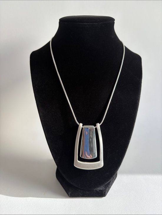 Dana Buchman Jewelry - Modern Silver Geometric Pendant Necklace Women Jewelry